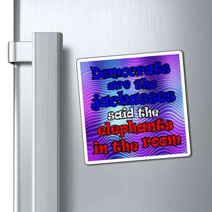donkeys and elephants - Magnets - (purple wave)