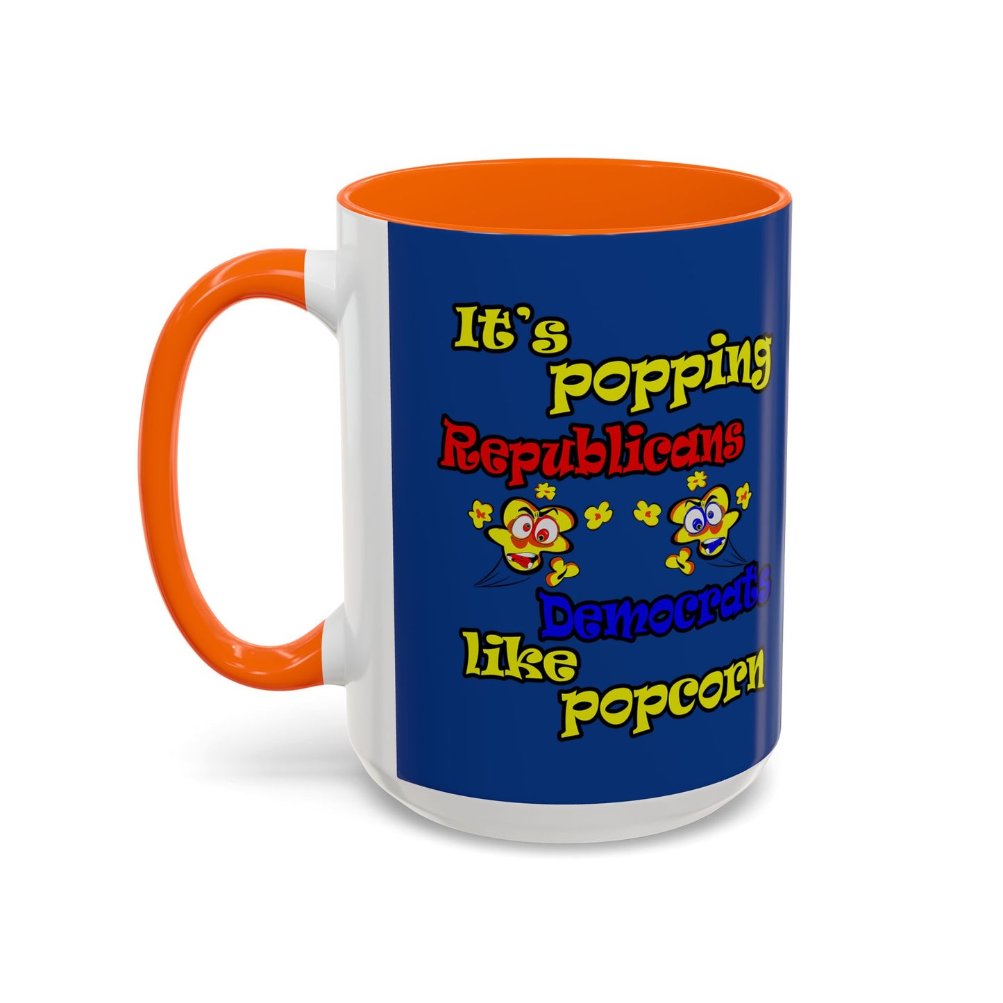 popping like popcorn - Accent Mug (dark blue)