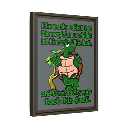 turtle race - framed canvas art (dark grey)