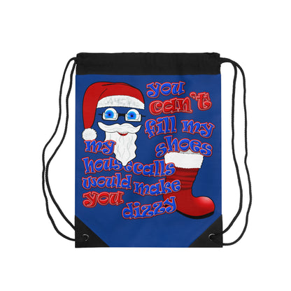 santa's shoes - Drawstring Bag (dark blue)