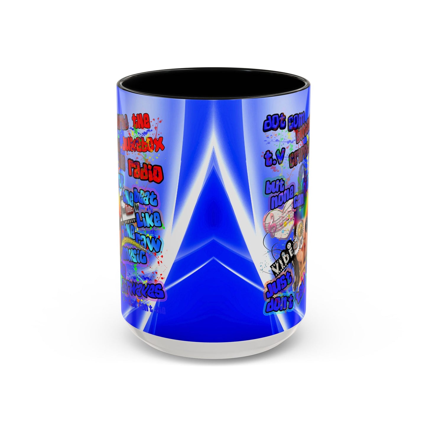 drop the beat - Accent Mug (blue-white wave)