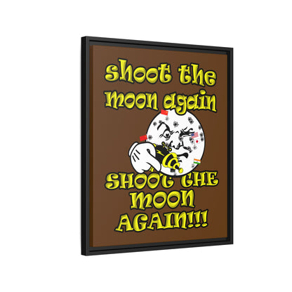 shoot the moon again - framed canvas art (brown)