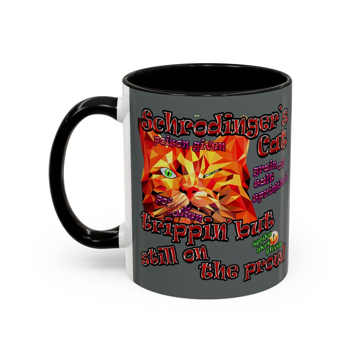 schrodinger's cat - Accent Mug (dark grey)