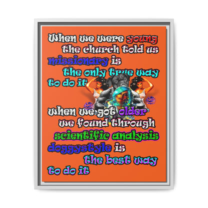 doggystyle - framed canvas art (orange)