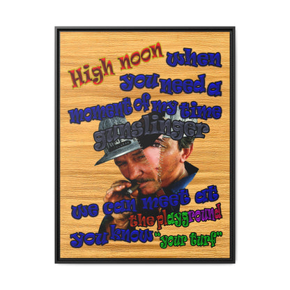 high noon - framed canvas art (butterscotch wood finish)