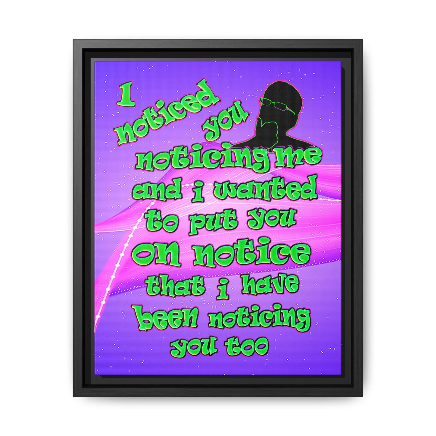 noticed you noticing - framed canvas art (purple-pink wave)