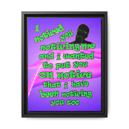 noticed you noticing - framed canvas art (purple-pink wave)