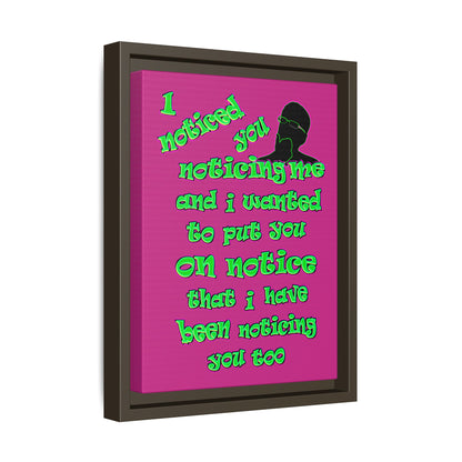 noticed you noticing - framed canvas art (pink)