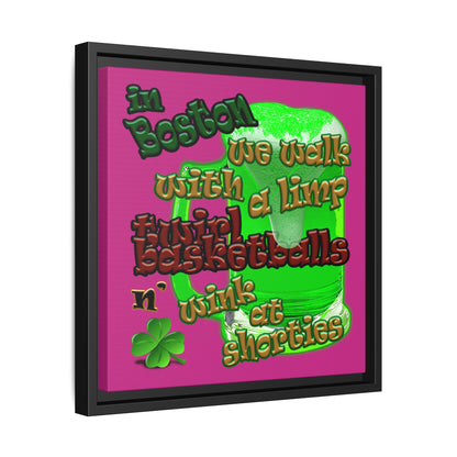 celtics logo - framed canvas art (pink)