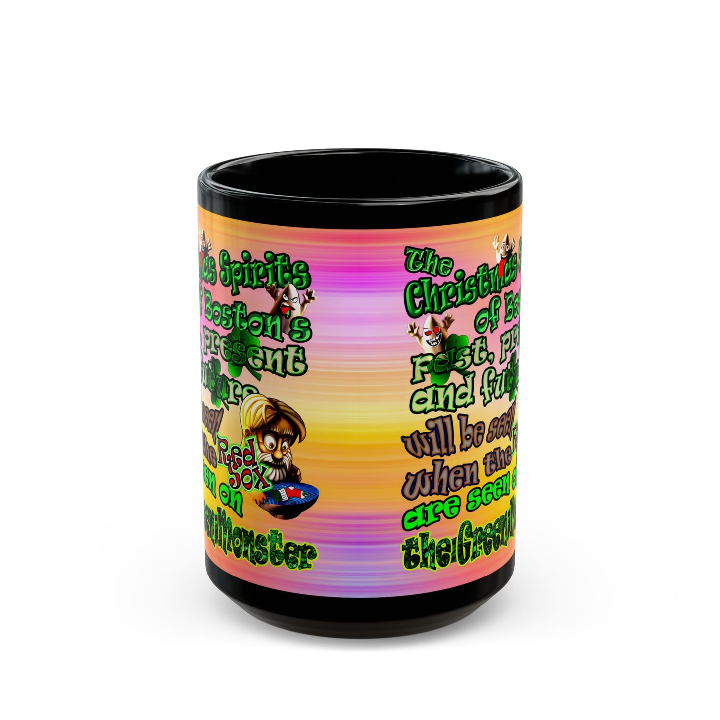christmas spirits of boston - Black Mug (color blur)
