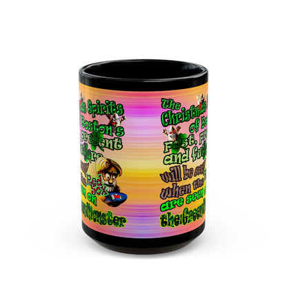 christmas spirits of boston - Black Mug (color blur)
