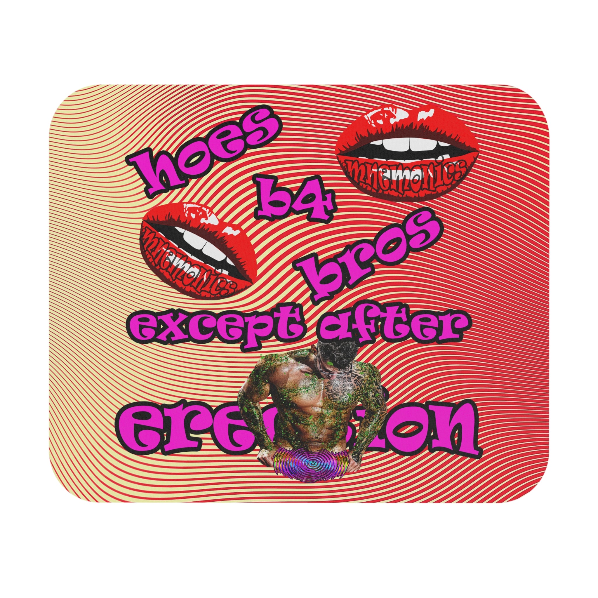 hoes b4 bros - Mouse Pad (Rectangle) (yellow-orange wave)