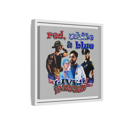 rw&b lives matter - framed canvas art (light grey)