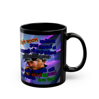 high noon - Black Mug (grey-pink wave)