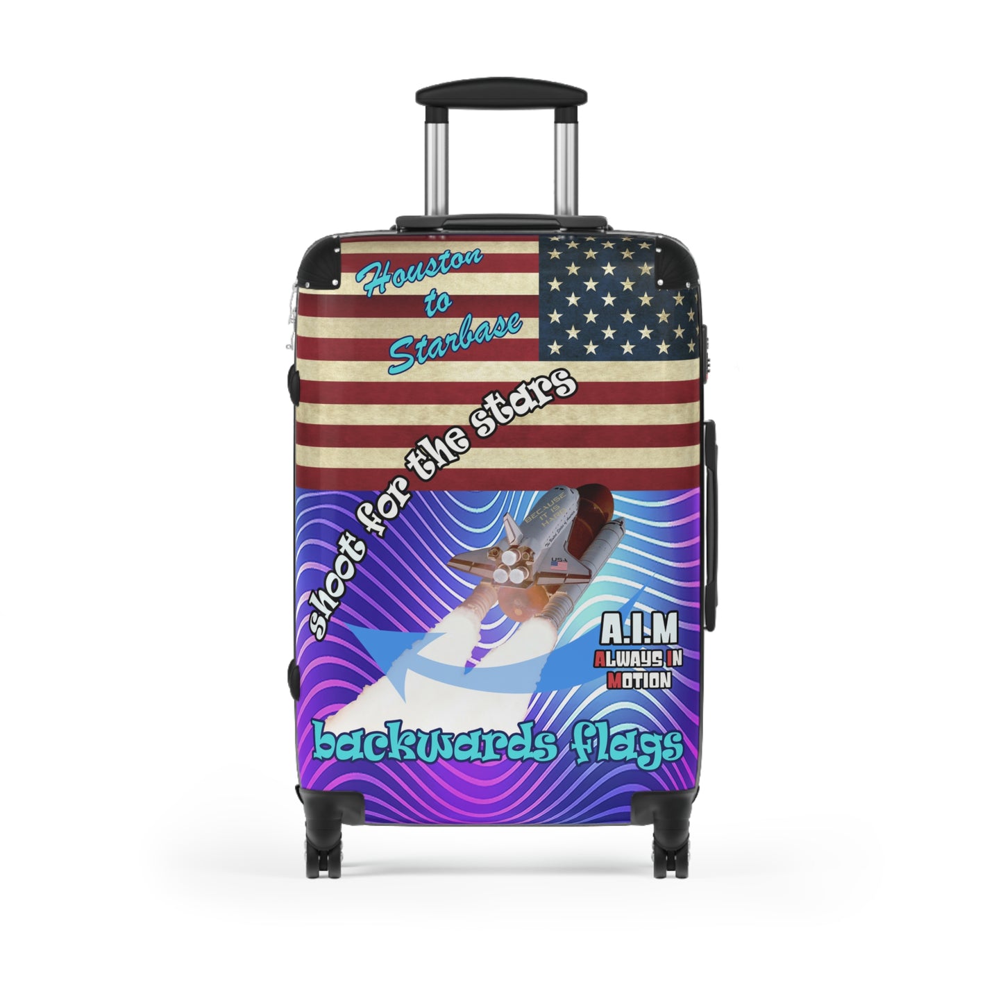 shoot for the stars - Suitcase (purple wave)