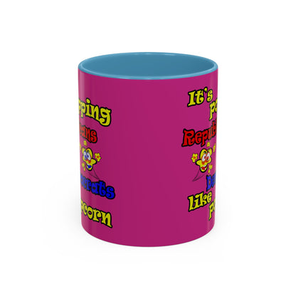 popping like popcorn - Accent Mug (pink)