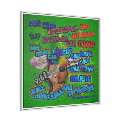 drop the beat - framed canvas art (green turf)