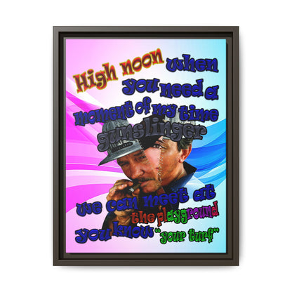 high noon - framed canvas art (light blue-pink wave)