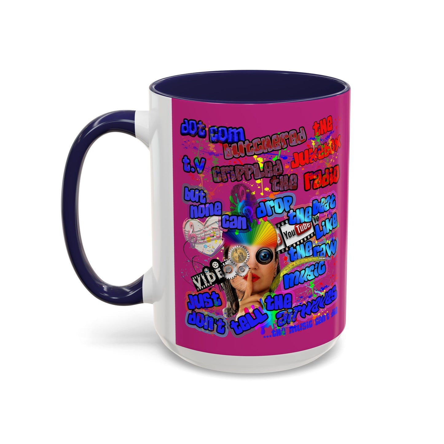 drop the beat - Accent Mug (pink)