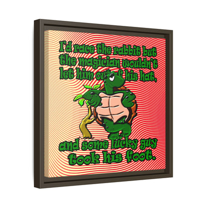 turtle race - framed canvas art (yellow-orange wave)
