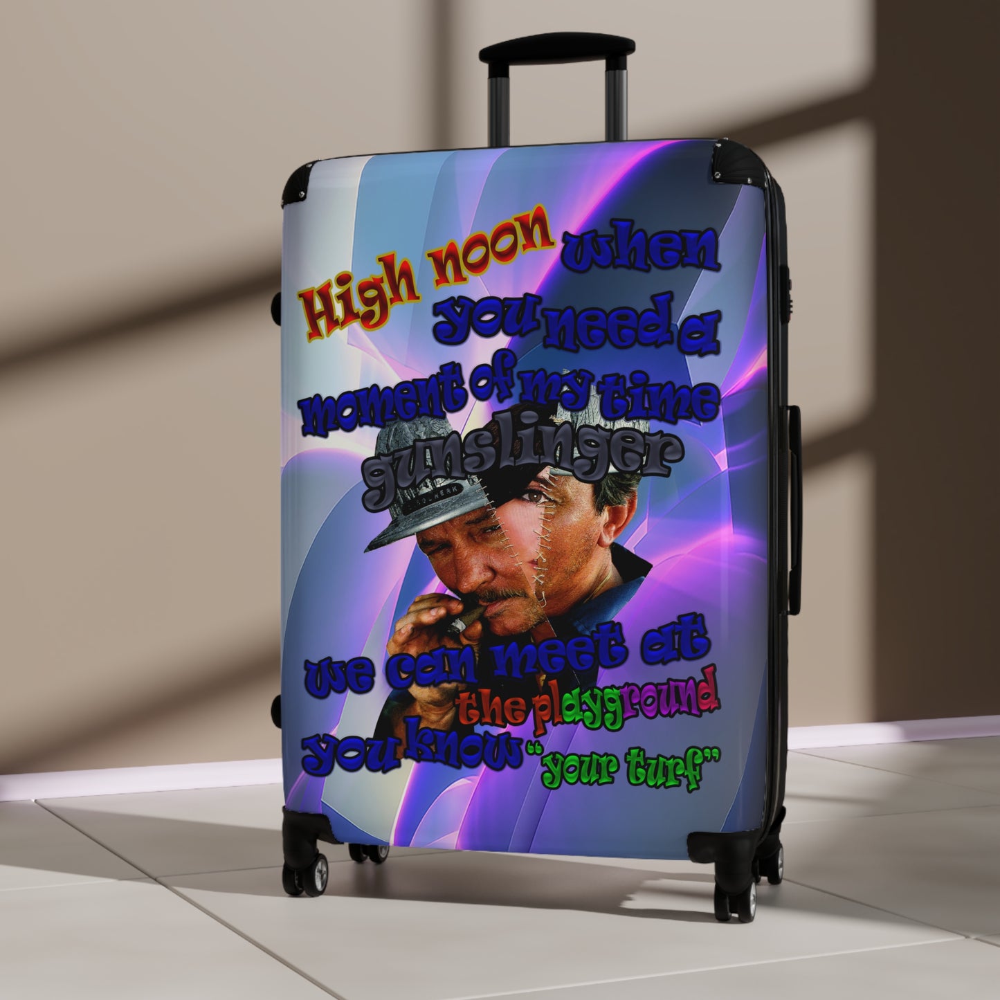 high noon - Suitcase (grey-pink wave)