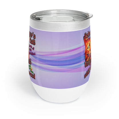schrodinger's cat - Chill Wine Tumbler (light blue-pink wave)