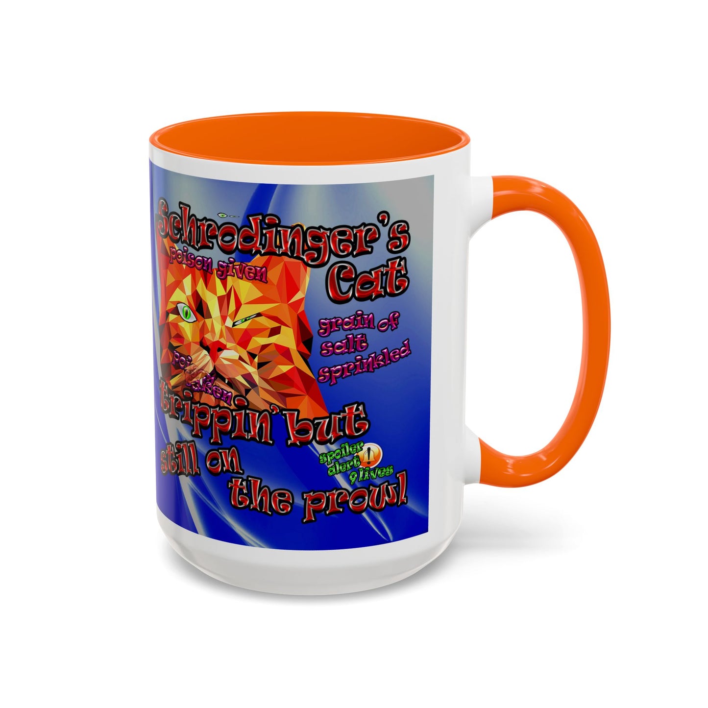 schrodinger's cat - Accent Mug (blue-white wave)