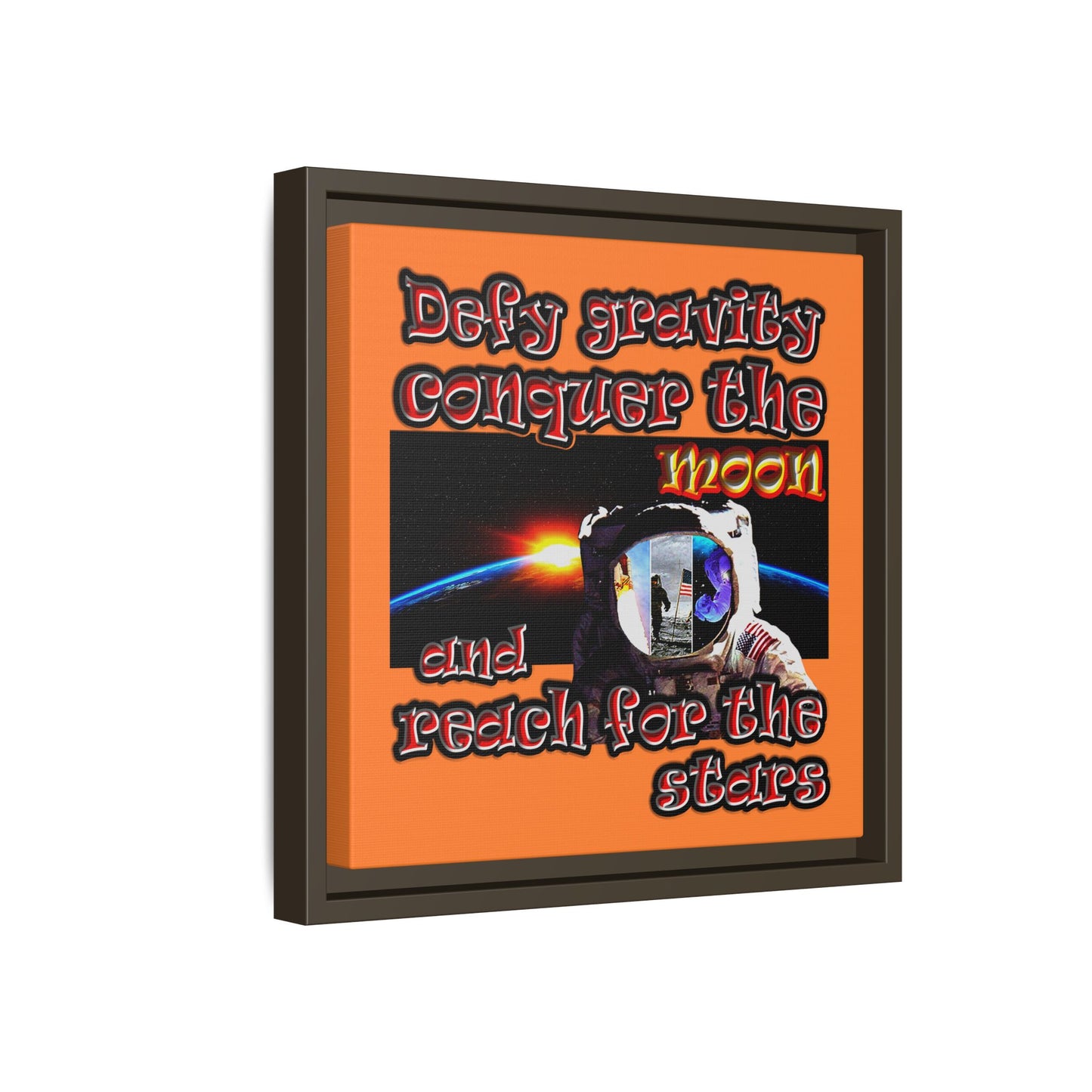 defy conquer reach - framed canvas art (crusta)
