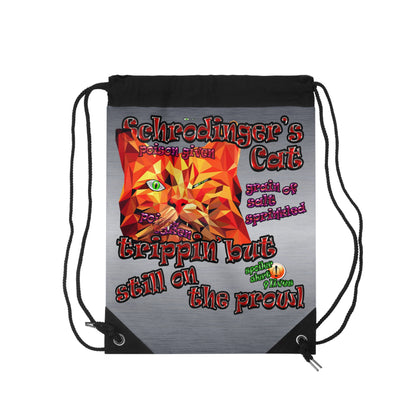 schrodinger's cat - Drawstring Bag (brushed nickel)