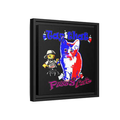 tag that - framed canvas art (black)