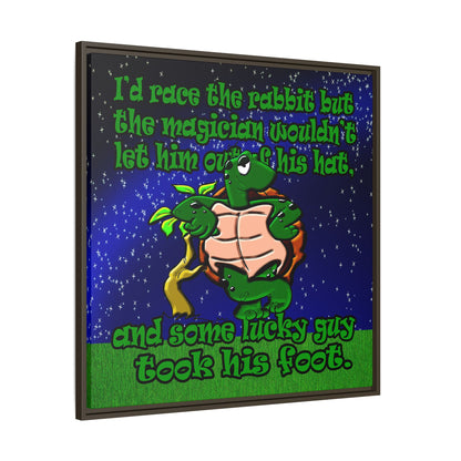 turtle race - framed canvas art ('snoops' background)