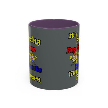 popping like popcorn - Accent Mug (dark grey)
