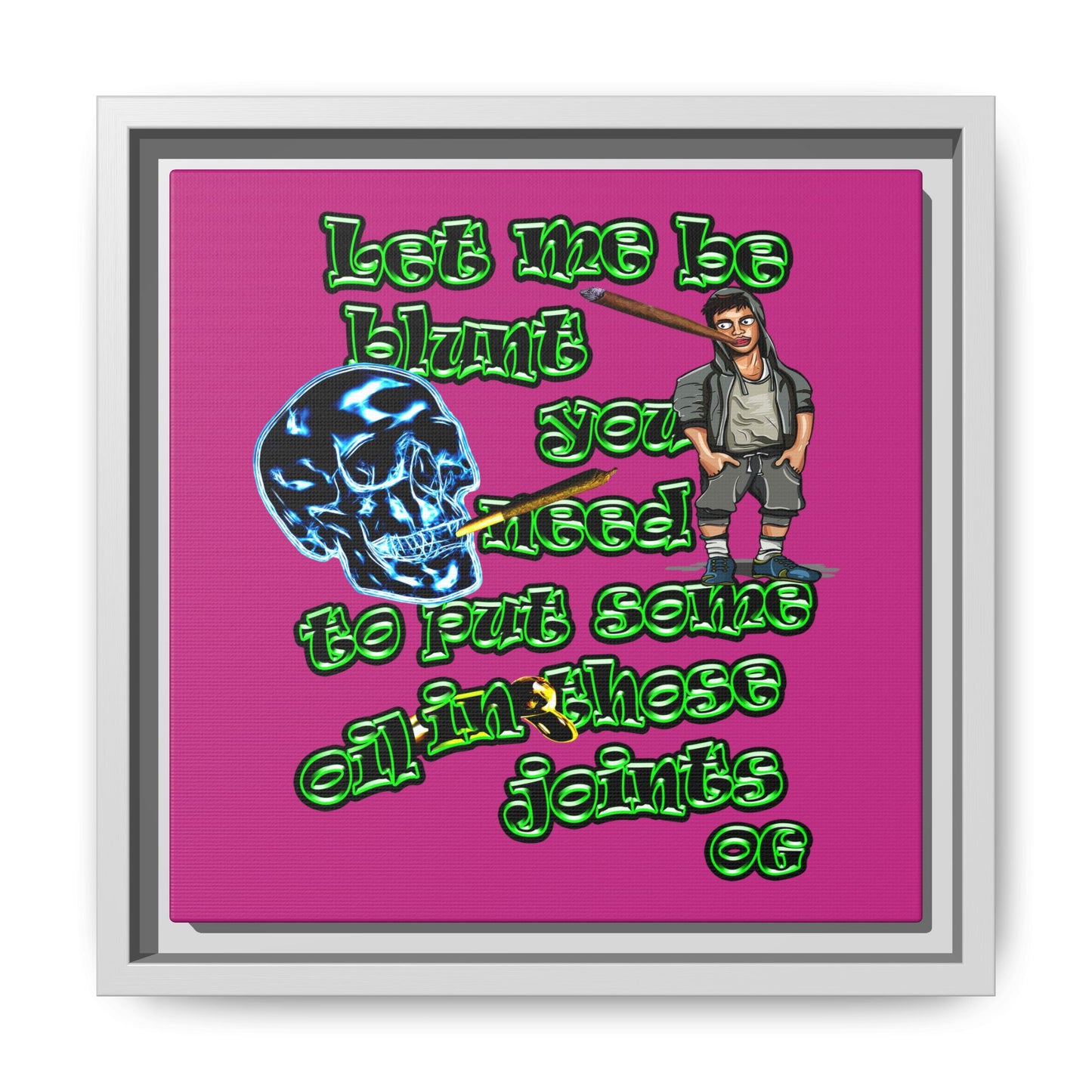 og - framed canvas art (pink)