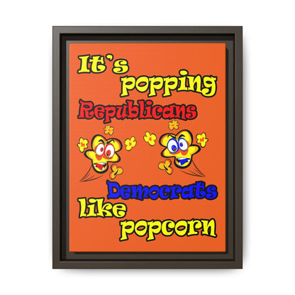 popping like popcorn - framed canvas art (orange)