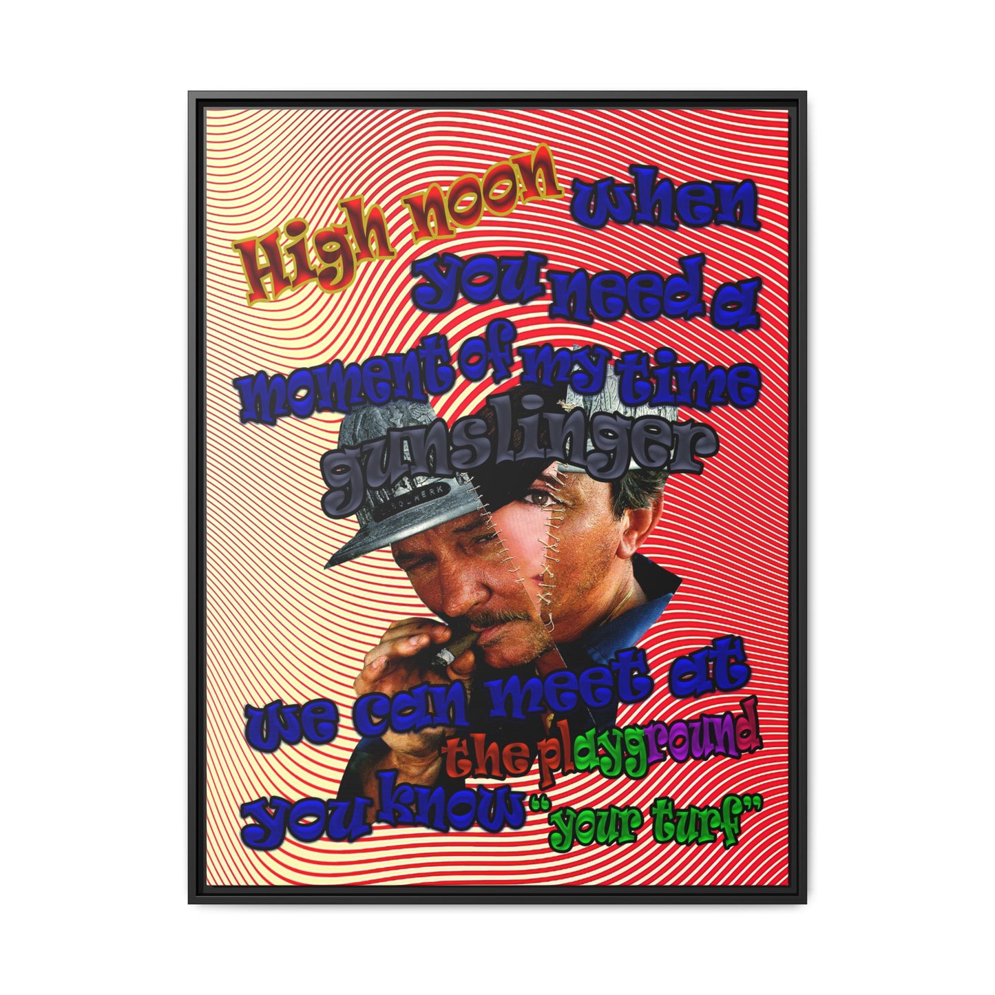 high noon - framed canvas art (yellow-orange wave)