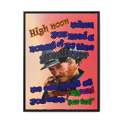 high noon - framed canvas art (yellow-orange wave)