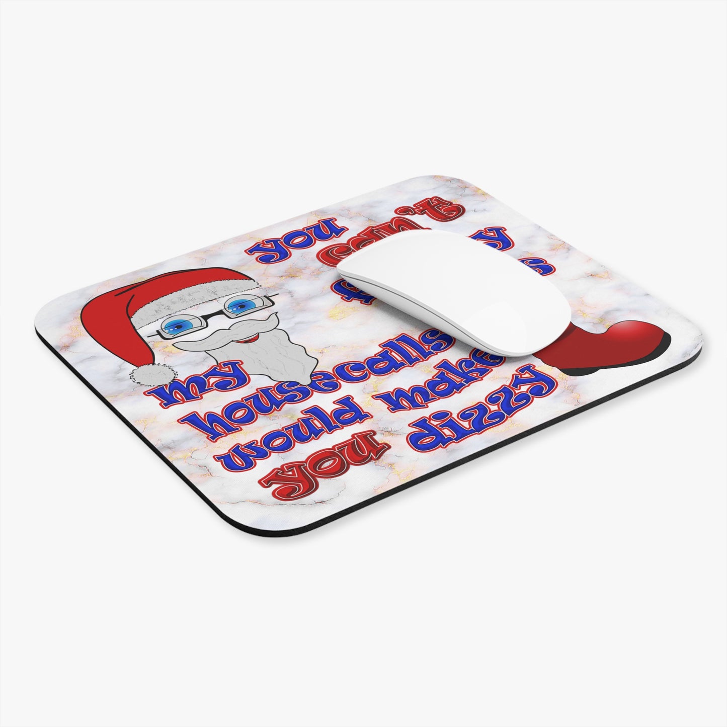 santa's shoes - Mouse Pad (Rectangle) (white marble)