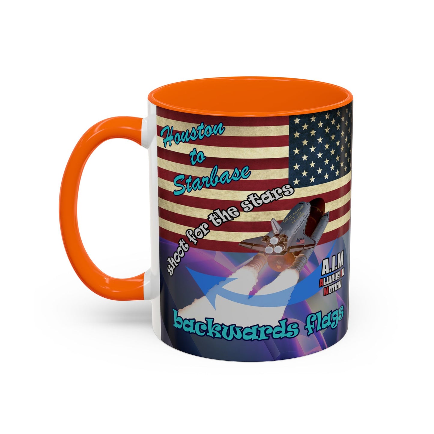 shoot for the stars - Accent Mug (grey-pink wave)