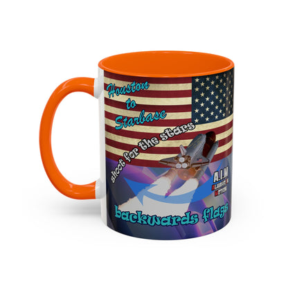 shoot for the stars - Accent Mug (grey-pink wave)