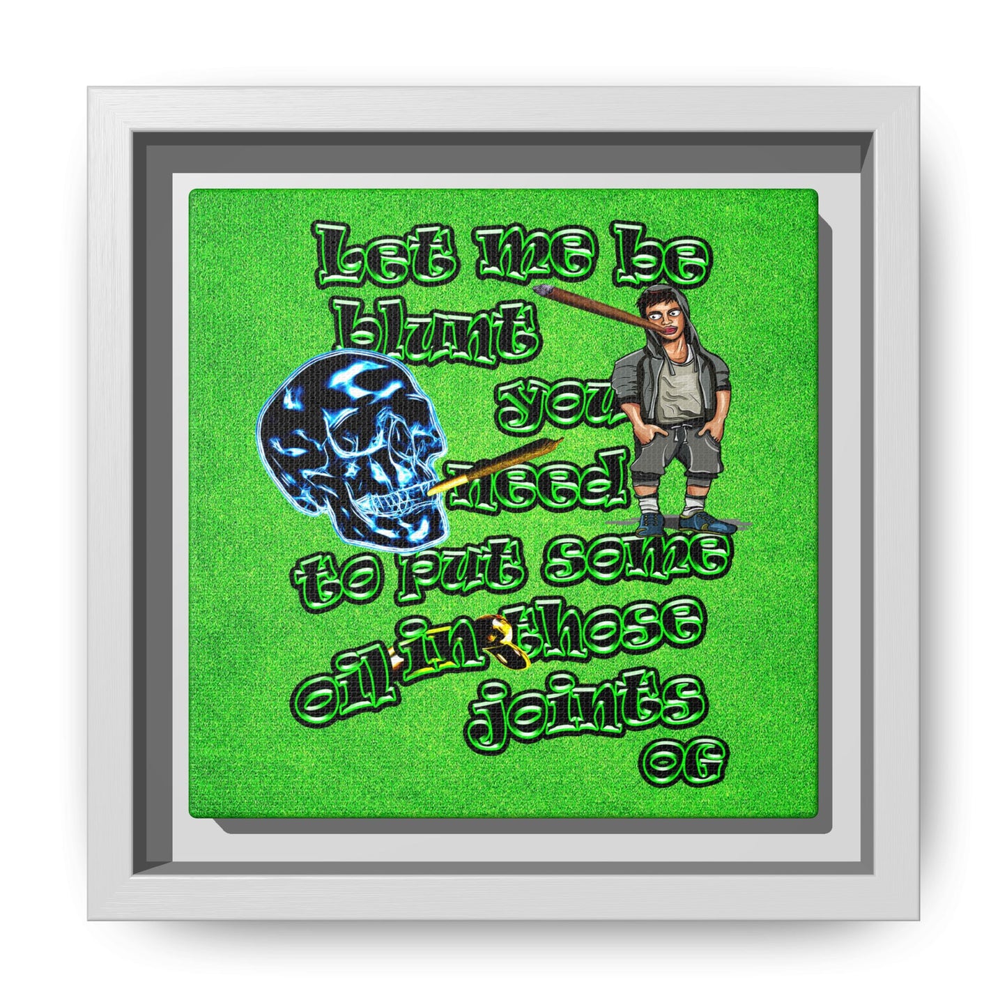 og - framed canvas art (green turf)