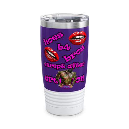 hoes b4 bros - Ringneck Tumbler, 20oz (purple)
