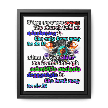 doggystyle - framed canvas art (white)