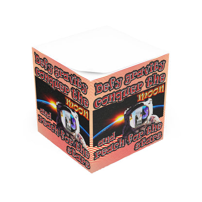 defy conquer reach - note cube (yellow-orange wave)
