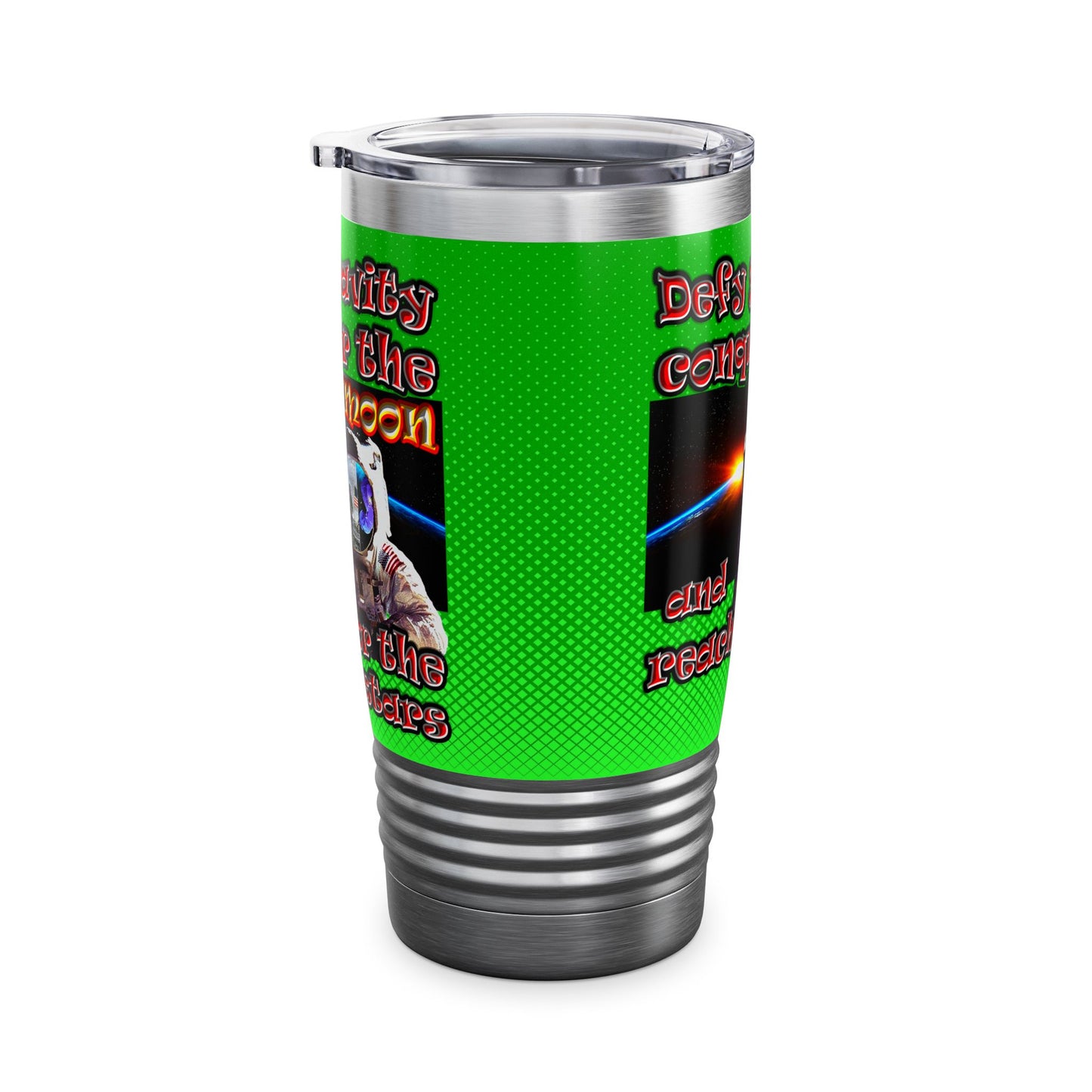 defy conquer reach - Ringneck Tumbler, 20oz (logo green)