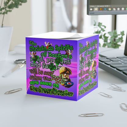 christmas spirits of boston - note cube (purple-pink wave)