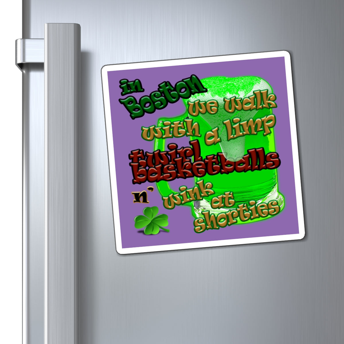 celtics logo - Magnets - (light purple)