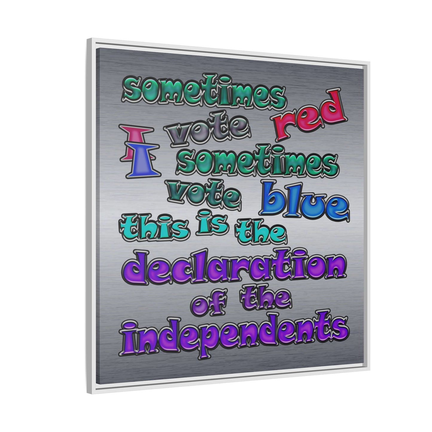 declaration of the independents - framed canvas art (brushed nickel)