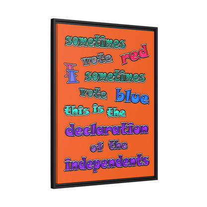 declaration of the independents - framed canvas art (orange)
