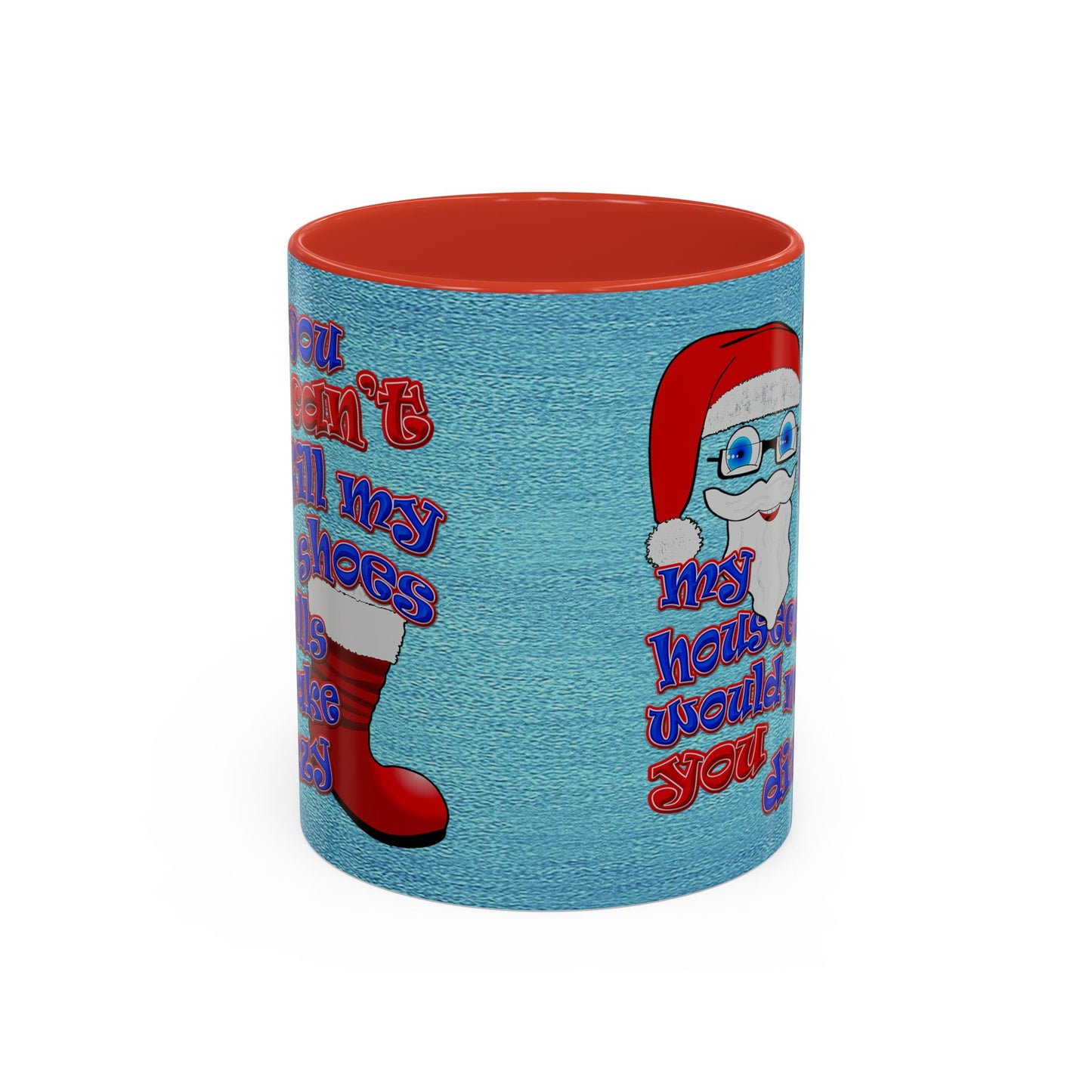 santa's shoes - Accent Mug (faded dark blue)
