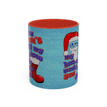 santa's shoes - Accent Mug (faded dark blue)